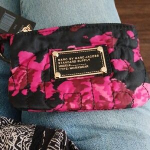 Marc Jacobs Pink and Black Quilted Wristlet